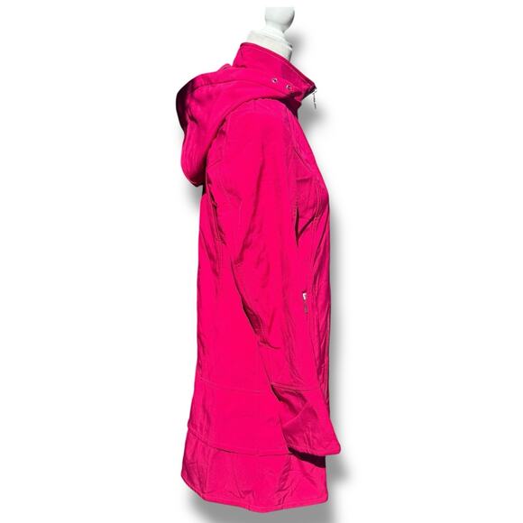 Betsey Johnson Trench Coat Cranberry Pink Medium Fleece Lined Preppy Fall Jacket - Picture 2 of 11